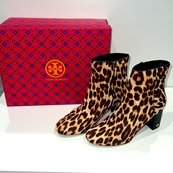 Tory Burch cheetah cowhide booties size 7 - Picture 1 of 6